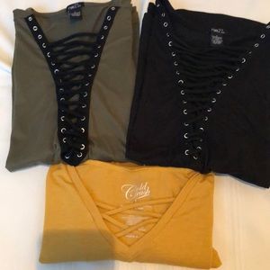 ***bundle sale*** 3 Lace up shirts